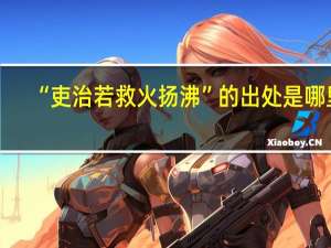 “吏治若救火扬沸”的出处是哪里