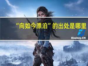 “向如今漂泊”的出处是哪里