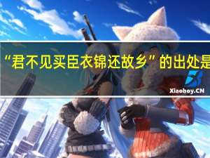 “君不见买臣衣锦还故乡”的出处是哪里