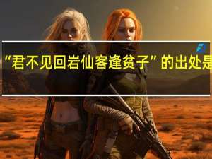 “君不见回岩仙客逢贫子”的出处是哪里