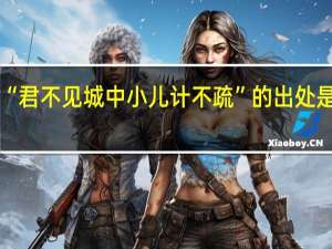 “君不见城中小儿计不疏”的出处是哪里