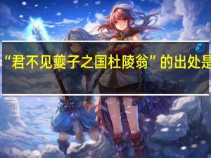“君不见夔子之国杜陵翁”的出处是哪里