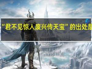 “君不见惊人废兴传天宝”的出处是哪里