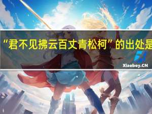 “君不见拂云百丈青松柯”的出处是哪里