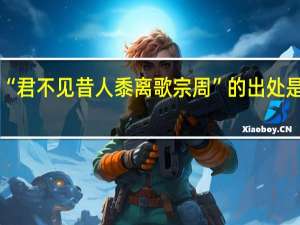 “君不见昔人黍离歌宗周”的出处是哪里