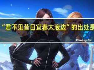 “君不见昔日宜春太液边”的出处是哪里