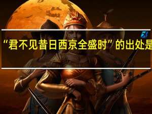 “君不见昔日西京全盛时”的出处是哪里