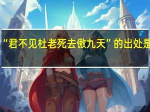 “君不见杜老死去傲九天”的出处是哪里