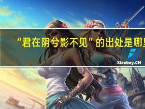 “君在阴兮影不见”的出处是哪里