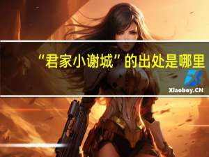 “君家小谢城”的出处是哪里