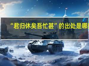 “君归休矣吾忙甚”的出处是哪里