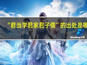 “君当学君家君子儒”的出处是哪里