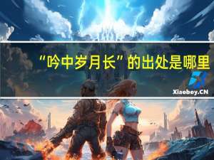 “吟中岁月长”的出处是哪里