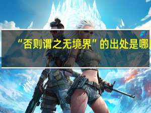 “否则谓之无境界”的出处是哪里