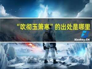 “吹彻玉箫寒”的出处是哪里