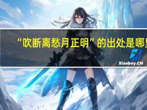 “吹断离愁月正明”的出处是哪里