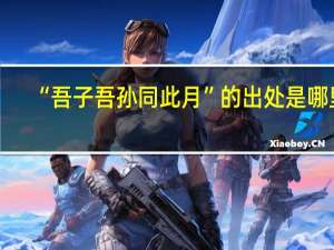 “吾子吾孙同此月”的出处是哪里