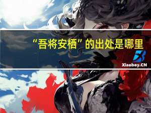 “吾将安栖”的出处是哪里