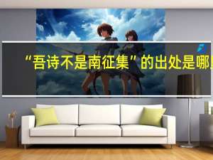 “吾诗不是南征集”的出处是哪里
