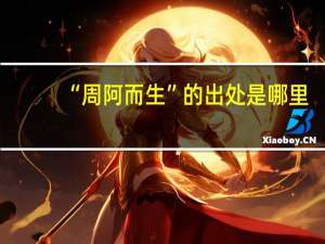 “周阿而生”的出处是哪里