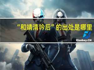 “和靖清吟后”的出处是哪里