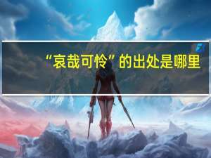 “哀哉可怜”的出处是哪里