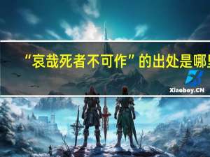 “哀哉死者不可作”的出处是哪里