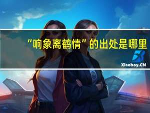 “响象离鹤情”的出处是哪里