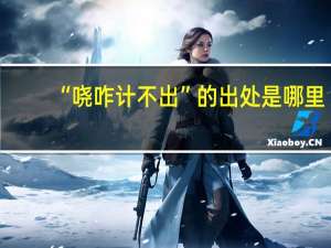 “哓咋计不出”的出处是哪里