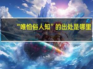 “唯怕俗人知”的出处是哪里