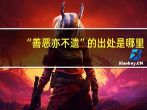 “善恶亦不遗”的出处是哪里