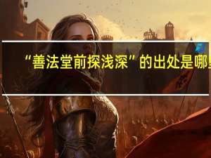 “善法堂前探浅深”的出处是哪里