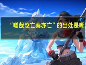 “嗟哉赵亡秦亦亡”的出处是哪里