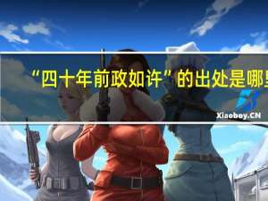 “四十年前政如许”的出处是哪里