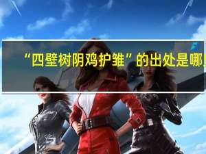 “四壁树阴鸡护雏”的出处是哪里