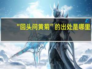 “回头问黄菊”的出处是哪里