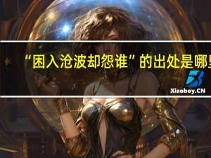 “困入沧波却怨谁”的出处是哪里