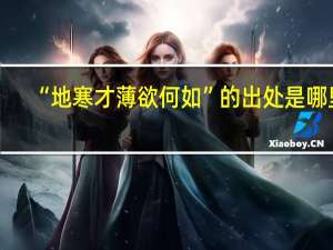 “地寒才薄欲何如”的出处是哪里