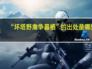 “坏塔野禽争暮栖”的出处是哪里