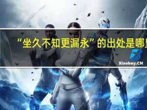 “坐久不知更漏永”的出处是哪里