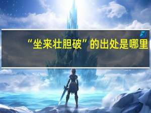 “坐来壮胆破”的出处是哪里