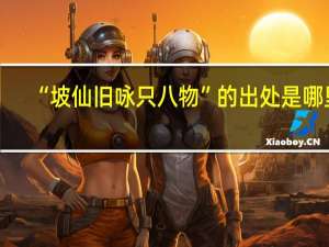 “坡仙旧咏只八物”的出处是哪里