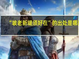 “坡老新堤须好在”的出处是哪里