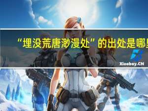 “埋没荒唐渺漫处”的出处是哪里