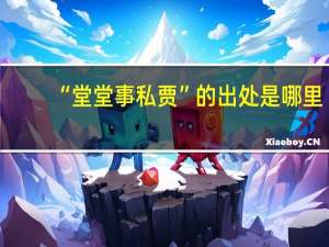 “堂堂事私贾”的出处是哪里