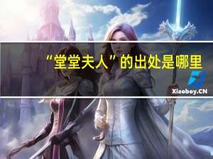 “堂堂夫人”的出处是哪里