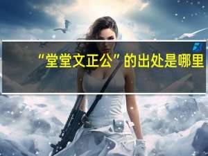 “堂堂文正公”的出处是哪里