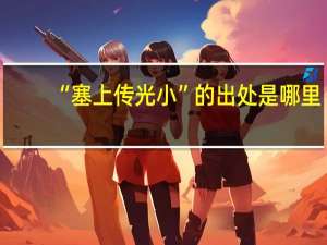 “塞上传光小”的出处是哪里