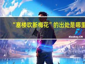 “塞楼吹断梅花”的出处是哪里