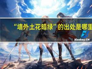 “墙外土花暗绿”的出处是哪里